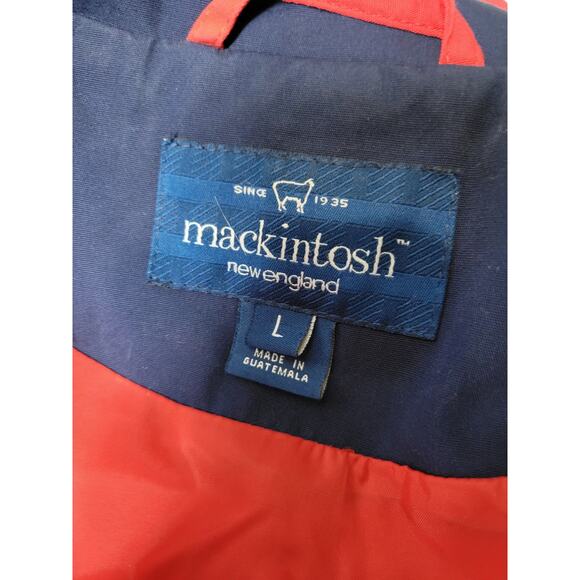 Mackintosh Womens SZ L Navy Red Spring Fall Jacket zip button New England - Picture 3 of 3